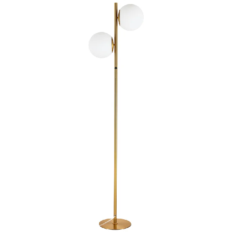 Victorian Style Floor Lamp for Traditional and Elegant Interiors2 Lights Incandescent Floor Lamp, AGB w/WH Opal Glass Victorian Style Floor Lamp for Traditional and Elegant Interiors2 Lights Incandescent Floor Lamp, AGB w/WH Opal Glass