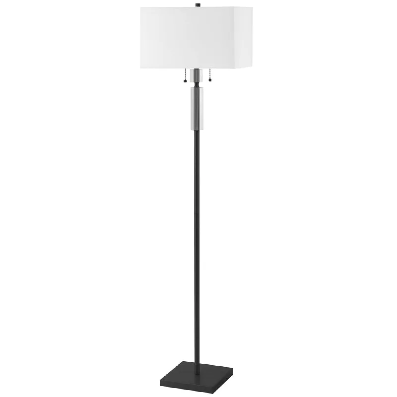 Fabric Floor Lamp with a Linen Shade for a Relaxed Aesthetic2 Lights Incandescent Floor Lamp, MB w/ WH Shade Fabric Floor Lamp with a Linen Shade for a Relaxed Aesthetic2 Lights Incandescent Floor Lamp, MB w/ WH Shade