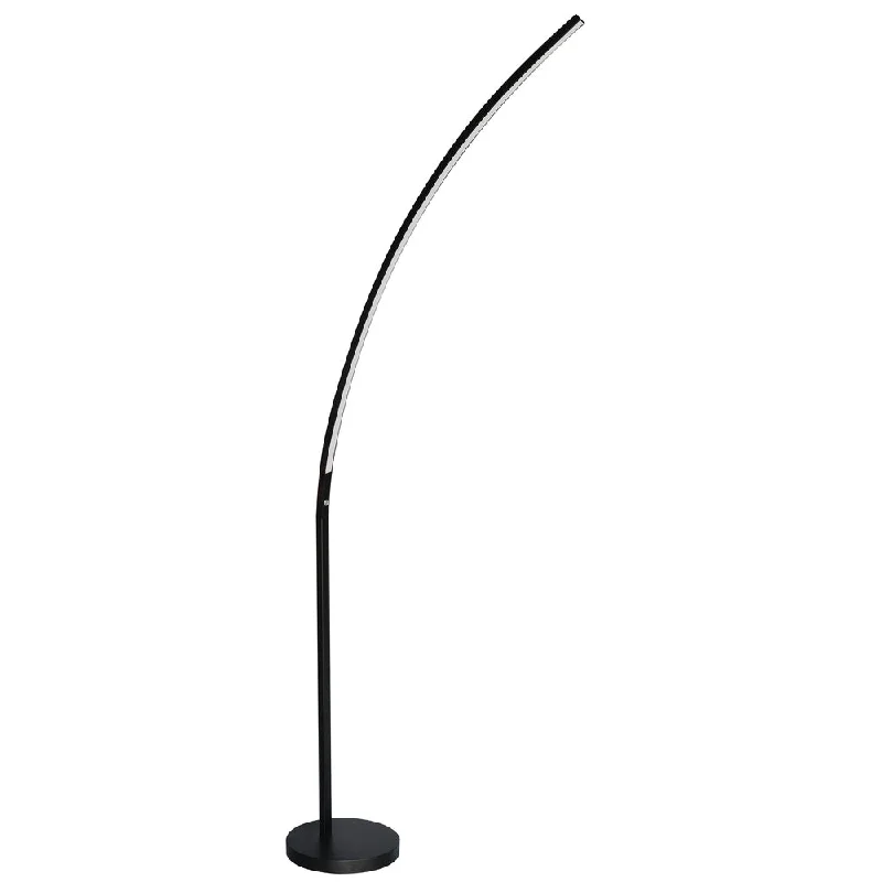 Fabric Floor Lamp with a Linen Shade for a Relaxed Aesthetic22W Floor Lamp Matte Black Finish