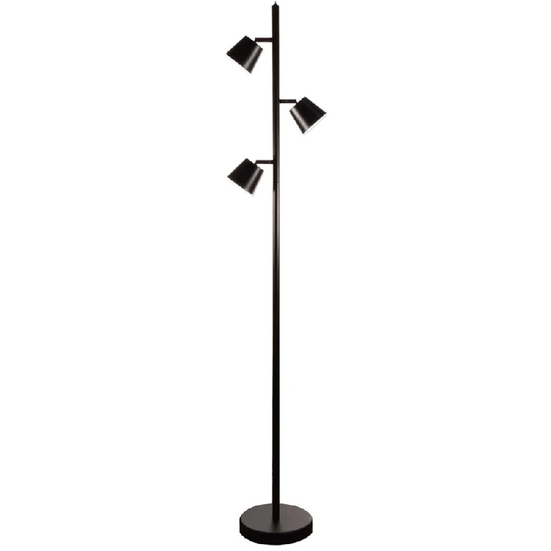 Modern Minimalist Floor Lamp for Contemporary Living Rooms3 Lights Floor Lamp, BK