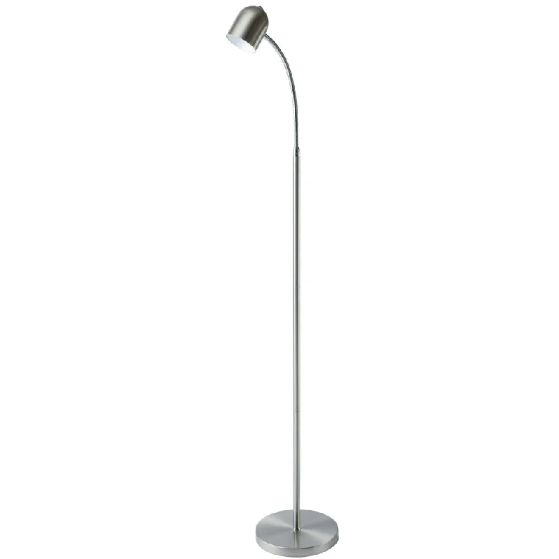 Metal Floor Lamp with a Matte Black Finish for a Sleek Look5W Floor Lamp, Satin Chrome Finish