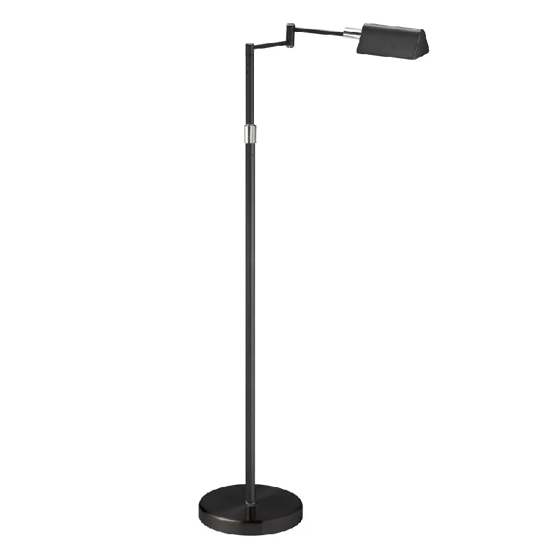Rustic Farmhouse Style Floor Lamp for Cozy Bedrooms9W Swing Arm Floor, Black Finish