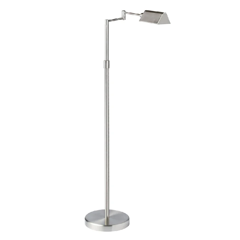 USB Charging Port Floor Lamp for Convenient Device Charging9W Swing Arm Floor, Satin Nickel Finish