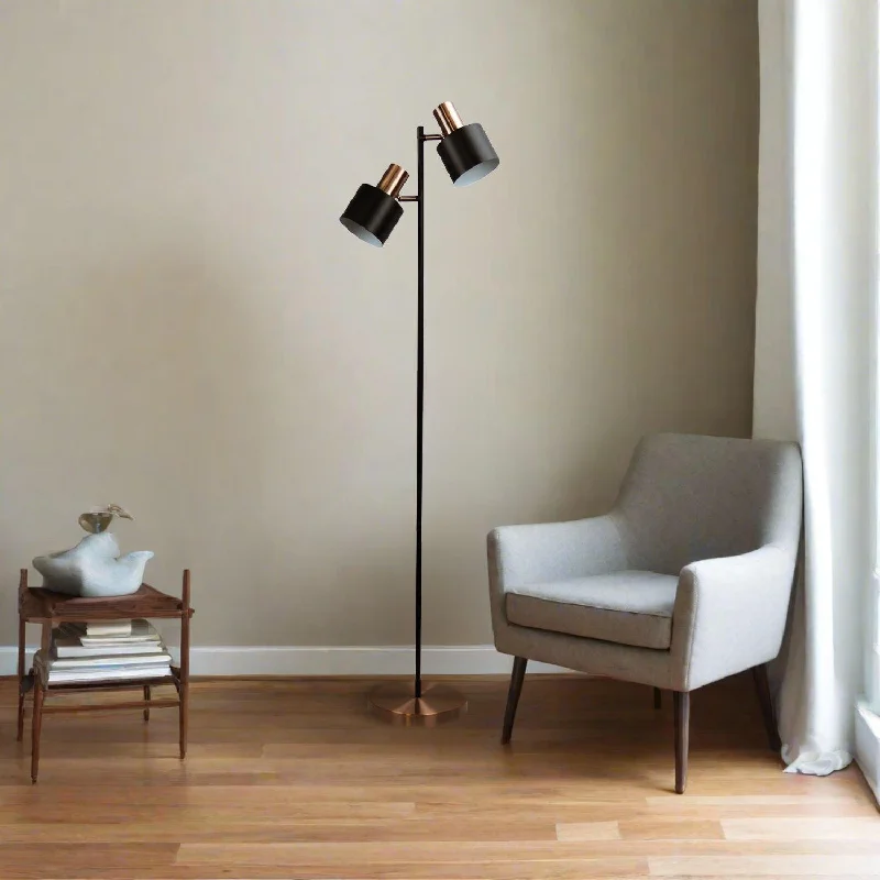 Smart Floor Lamp with Voice Control and Bluetooth ConnectivityAri Twin Floor Lamp in Brushed Chrome or Copper Smart Floor Lamp with Voice Control and Bluetooth ConnectivityAri Twin Floor Lamp in Brushed Chrome or Copper