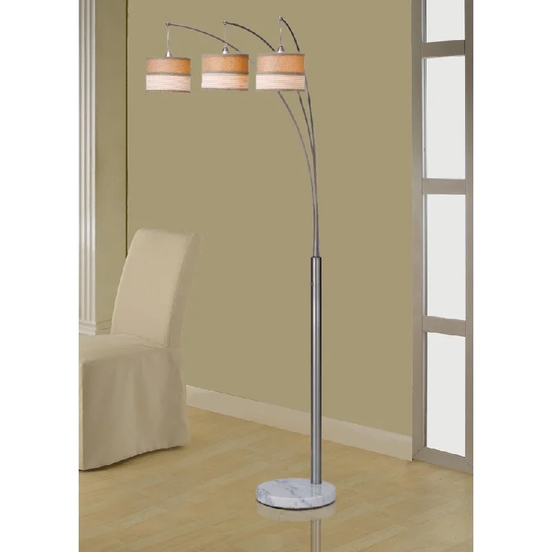 Industrial Style Floor Lamp with Exposed Bulbs for Loft ApartmentsArtiva USA Luca 86-inch Contemporary 3-arch Brushed Steel Floor Lamp with Marble Base and Dimmer Switch