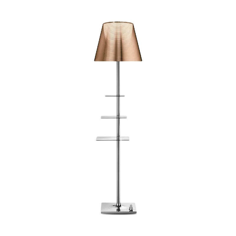 USB Charging Port Floor Lamp for Convenient Device ChargingBibliotheque Nationale Floor Lamp - Aluminized Bronze