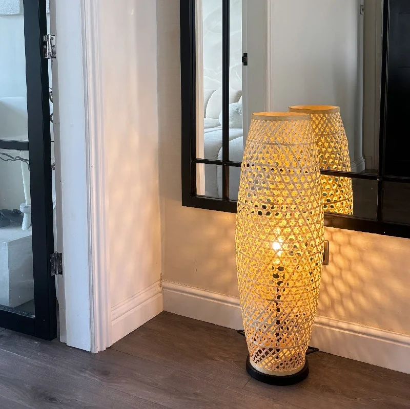 Metal Floor Lamp with a Matte Black Finish for a Sleek LookCGC Large 83cm Natural Bamboo Floor Lamp Metal Floor Lamp with a Matte Black Finish for a Sleek LookCGC Large 83cm Natural Bamboo Floor Lamp
