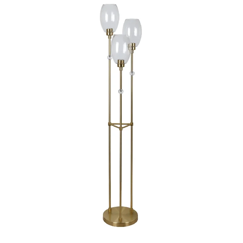 Industrial Style Floor Lamp with Exposed Bulbs for Loft ApartmentsCrestview Collection CVAER1538 Whitlock Modern Triple Light Floor Lamp in Gold Industrial Style Floor Lamp with Exposed Bulbs for Loft ApartmentsCrestview Collection CVAER1538 Whitlock Modern Triple Light Floor Lamp in Gold