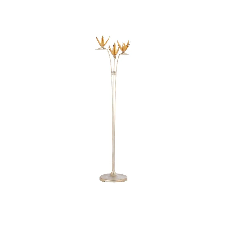 Metal Floor Lamp with a Matte Black Finish for a Sleek LookCurrey & Company Paradiso Gold & Silver Floor Lamp - 66"h x 15.75"w x 17.5"d Metal Floor Lamp with a Matte Black Finish for a Sleek LookCurrey & Company Paradiso Gold & Silver Floor Lamp - 66"h x 15.75"w x 17.5"d