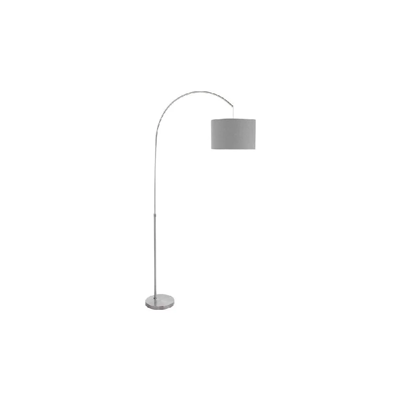 Fabric Floor Lamp with a Linen Shade for a Relaxed AestheticDar BOW4946-PYR1839 Bow Floor Lamp Satin Nickel With Shade