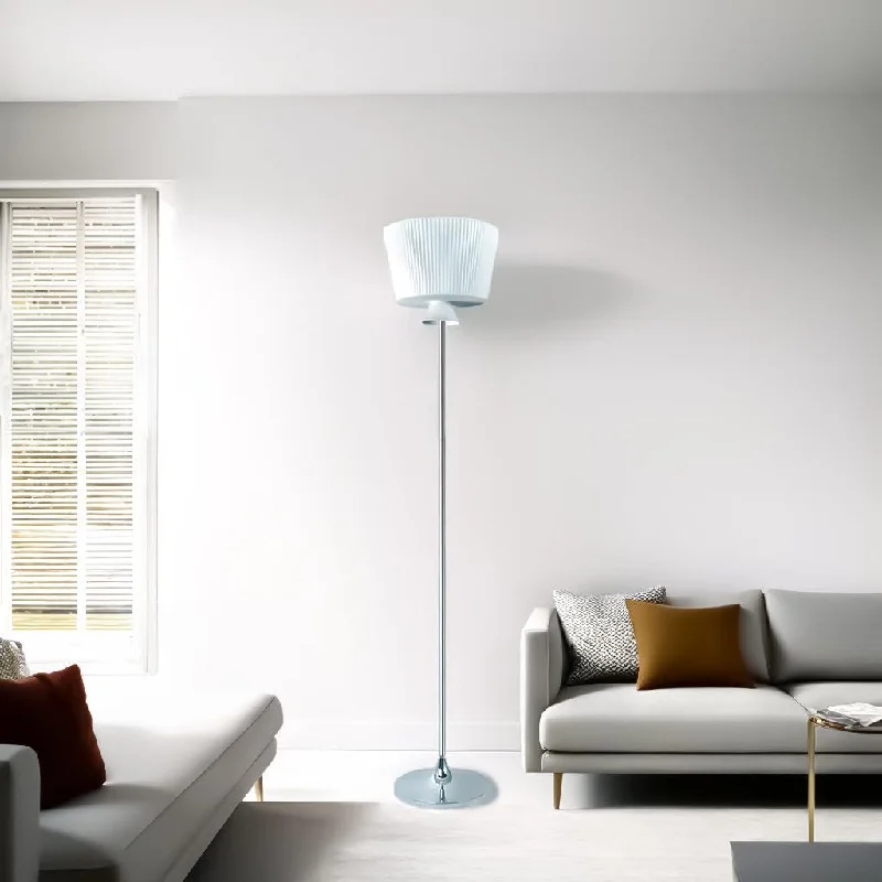 Fabric Floor Lamp with a Linen Shade for a Relaxed AestheticDecorative Acid Ribbed Glass Floor Lamp E27 in Chrome Superlux Lighting - UL2149-CH Fabric Floor Lamp with a Linen Shade for a Relaxed AestheticDecorative Acid Ribbed Glass Floor Lamp E27 in Chrome Superlux Lighting - UL2149-CH