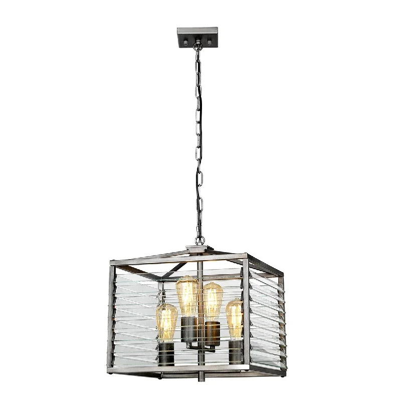 Modern Minimalist Floor Lamp for Contemporary Living RoomsElstead Louvre 4 Light Gunmetal Pendant - Clear Glass Slats Modern Minimalist Floor Lamp for Contemporary Living RoomsElstead Louvre 4 Light Gunmetal Pendant - Clear Glass Slats