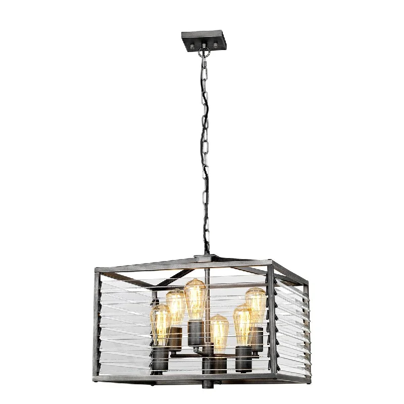 Dimmable Floor Lamp for Adjustable Lighting AmbianceElstead Louvre 6 Light Gunmetal Pendant - Clear Glass Slats Dimmable Floor Lamp for Adjustable Lighting AmbianceElstead Louvre 6 Light Gunmetal Pendant - Clear Glass Slats