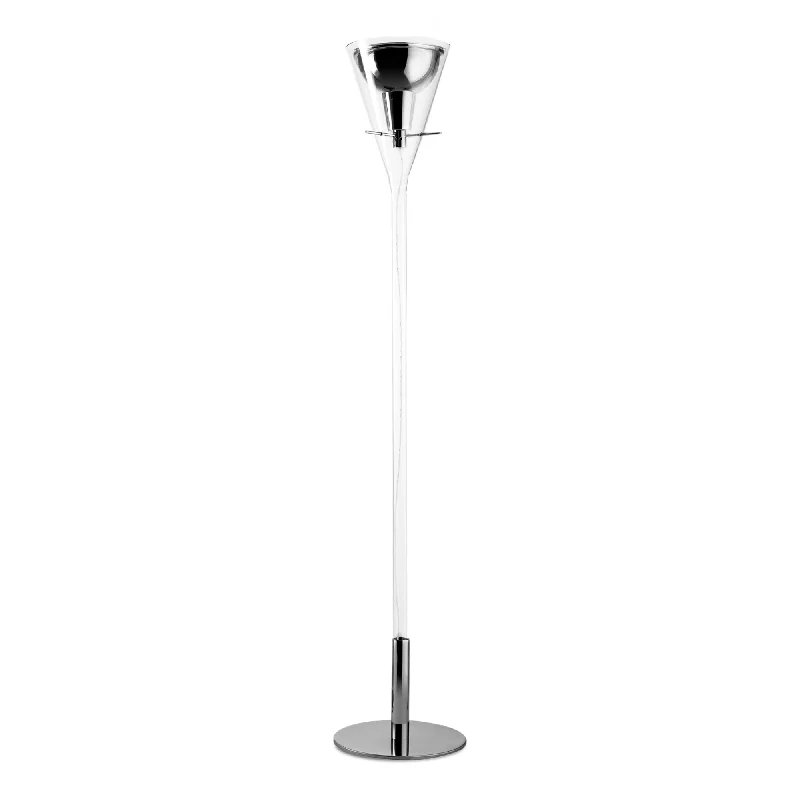 Glass Floor Lamp with Frosted Shades for Soft Diffused LightFlute Large Floor Lamp - Clear/Chrome Glass Floor Lamp with Frosted Shades for Soft Diffused LightFlute Large Floor Lamp - Clear/Chrome