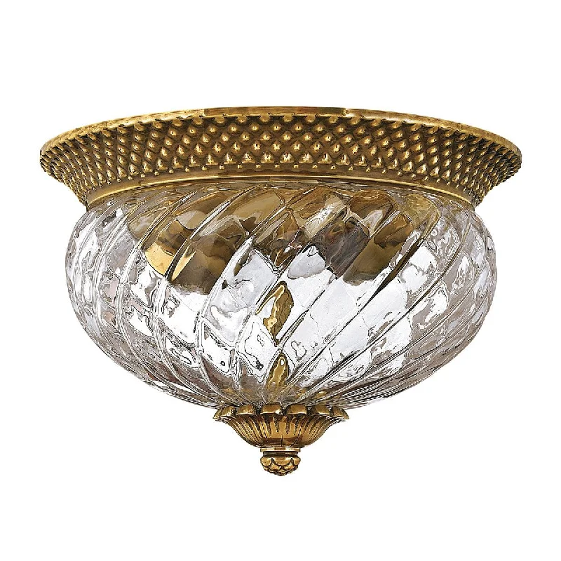 Fabric Floor Lamp with a Linen Shade for a Relaxed AestheticHinkley Plantation 2 Light Brass Flush Mount