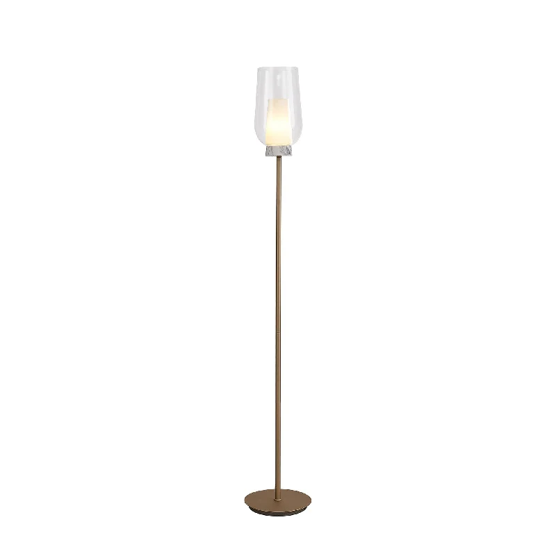 Way Switch Floor Lamp for Multiple Light Intensity LevelsMantra M8402 Nora Floor Lamp Gold/White/Clear Glass With Frosted Inner Way Switch Floor Lamp for Multiple Light Intensity LevelsMantra M8402 Nora Floor Lamp Gold/White/Clear Glass With Frosted Inner