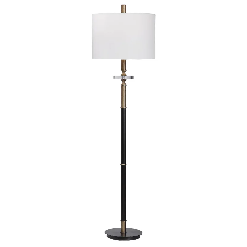 Rustic Farmhouse Style Floor Lamp for Cozy BedroomsMaud Aged Black Floor Lamp