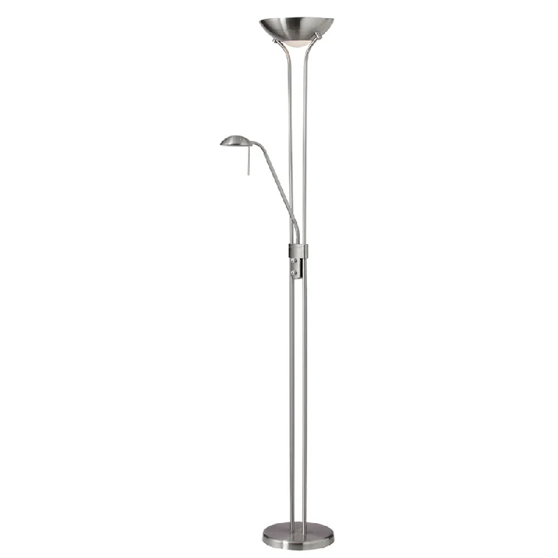  Way Switch Floor Lamp for Multiple Light Intensity LevelsMother/Son Floor Lamp/Satin Chrome