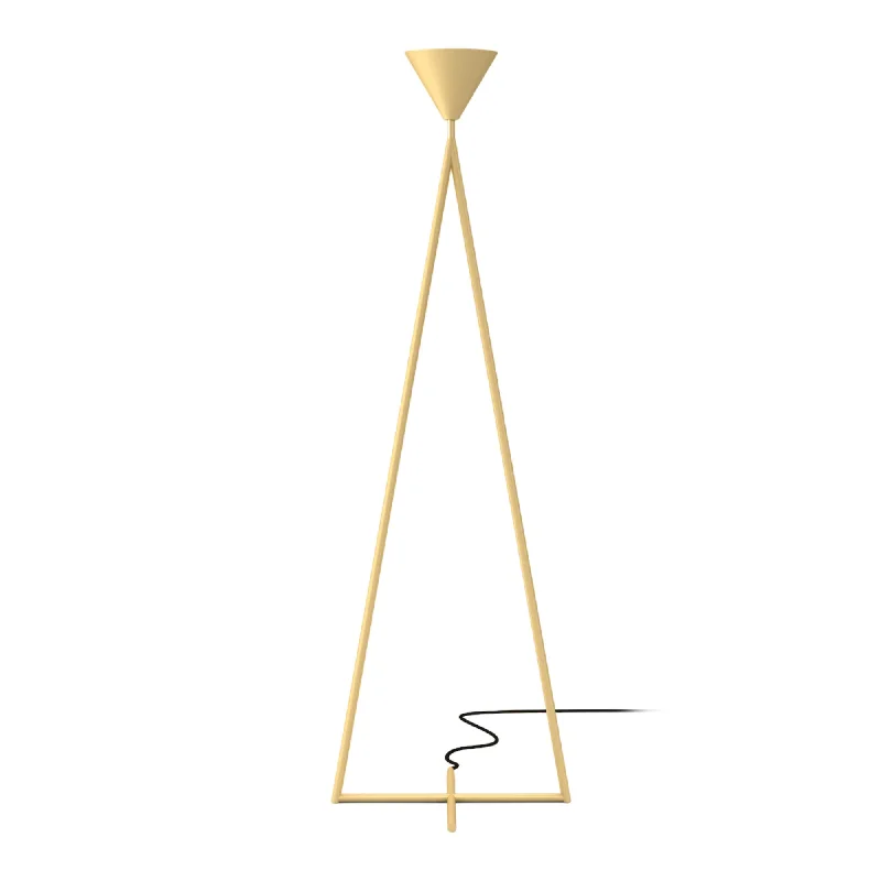 Glass Floor Lamp with Frosted Shades for Soft Diffused LightOne Cone Cross Base Floor Lamp - Brass Glass Floor Lamp with Frosted Shades for Soft Diffused LightOne Cone Cross Base Floor Lamp - Brass