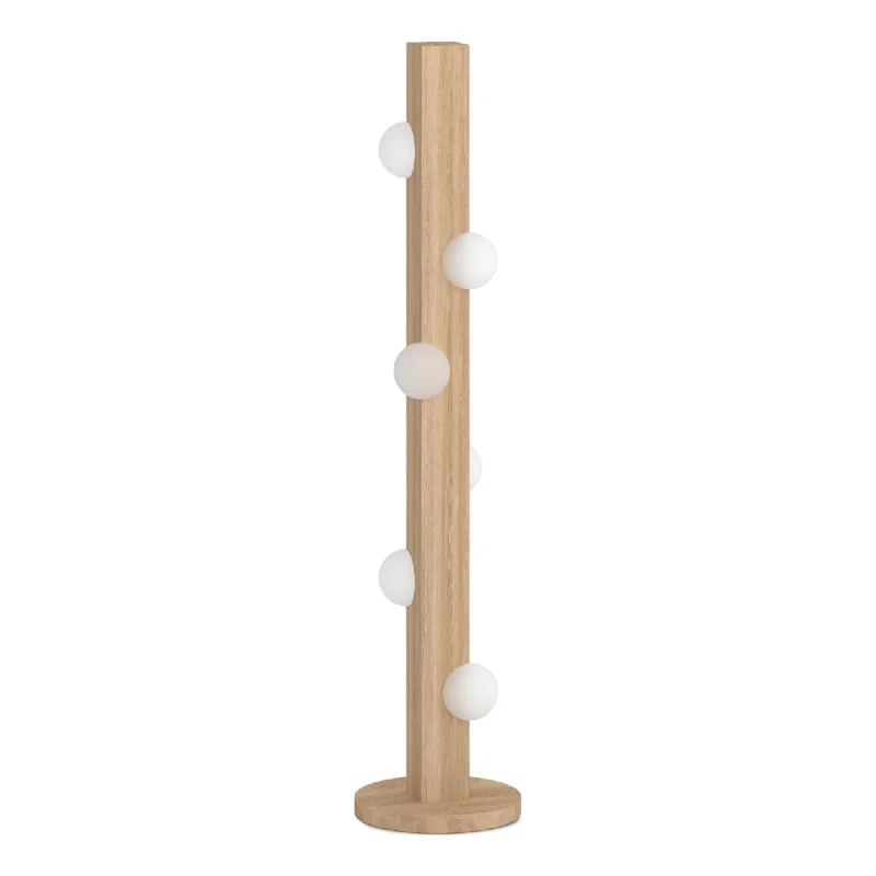 Glass Floor Lamp with Frosted Shades for Soft Diffused LightOyster Floor Lamp - Light Wood Glass Floor Lamp with Frosted Shades for Soft Diffused LightOyster Floor Lamp - Light Wood