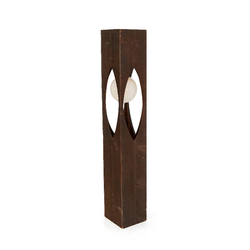 Rustic Farmhouse Style Floor Lamp for Cozy BedroomsWood Dark Modern Rectangular Floor Lamp
