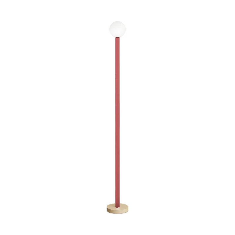 Wood Floor Lamp with Natural Grain for a Warm and Organic FeelProfiles F01 Floor Lamp - White/Red/Sand