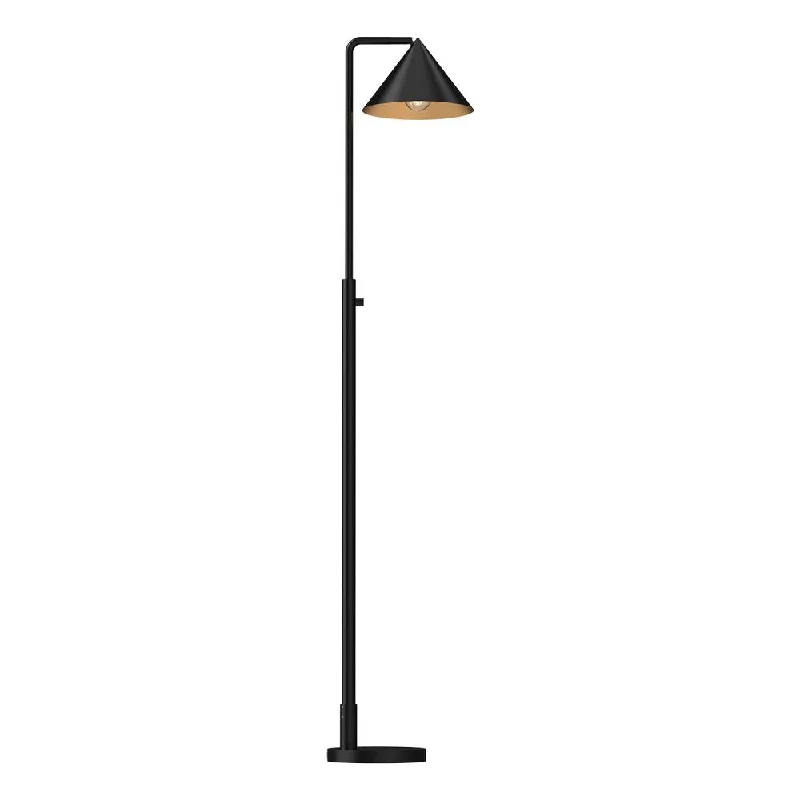Fabric Floor Lamp with a Linen Shade for a Relaxed AestheticRemy 58-in Matte Black 1 Light Floor Lamp