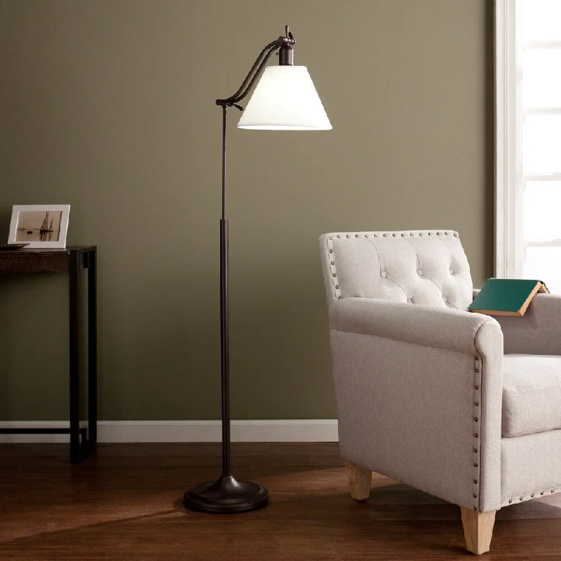 Glass Floor Lamp with Frosted Shades for Soft Diffused LightSEI Furniture OttLite Royce Task Floor Lamp