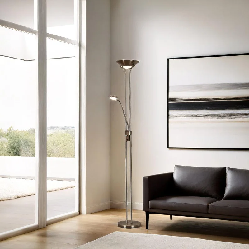 Bohemian Inspired Floor Lamp for Eclectic Home DecorSimple LED Floor Lamp 2Lt in Brass, Chrome or Silver/Grey Bohemian Inspired Floor Lamp for Eclectic Home DecorSimple LED Floor Lamp 2Lt in Brass, Chrome or Silver/Grey