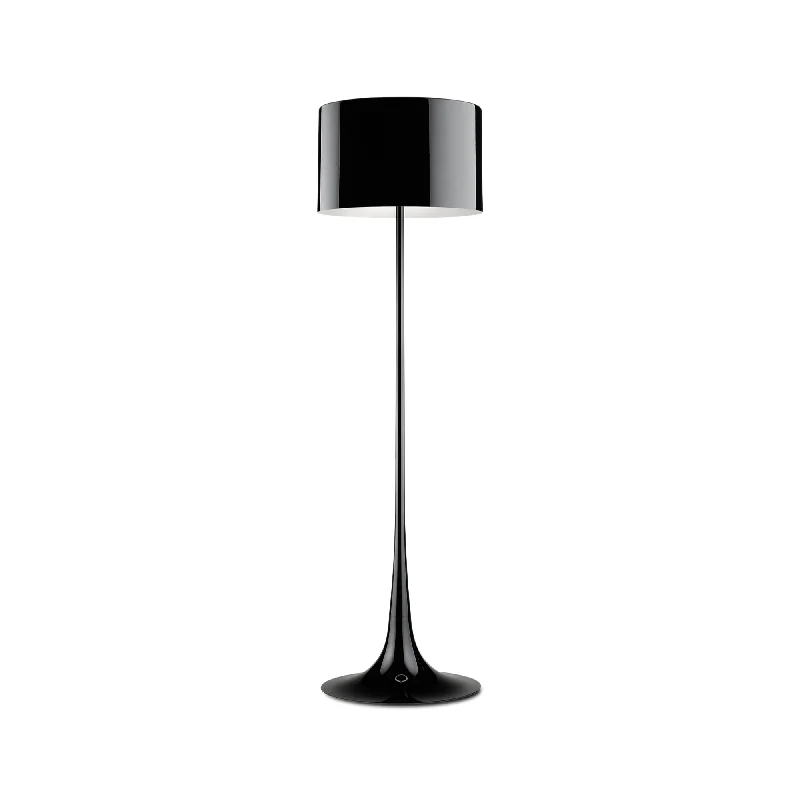 Wood Floor Lamp with Natural Grain for a Warm and Organic FeelSpun Light Floor Lamp - Glossy Black Wood Floor Lamp with Natural Grain for a Warm and Organic FeelSpun Light Floor Lamp - Glossy Black