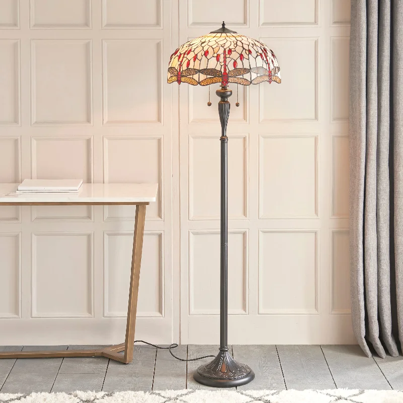 Wood Floor Lamp with Natural Grain for a Warm and Organic FeelTiffany Dragonfly Beige Floor Lamp Wood Floor Lamp with Natural Grain for a Warm and Organic FeelTiffany Dragonfly Beige Floor Lamp