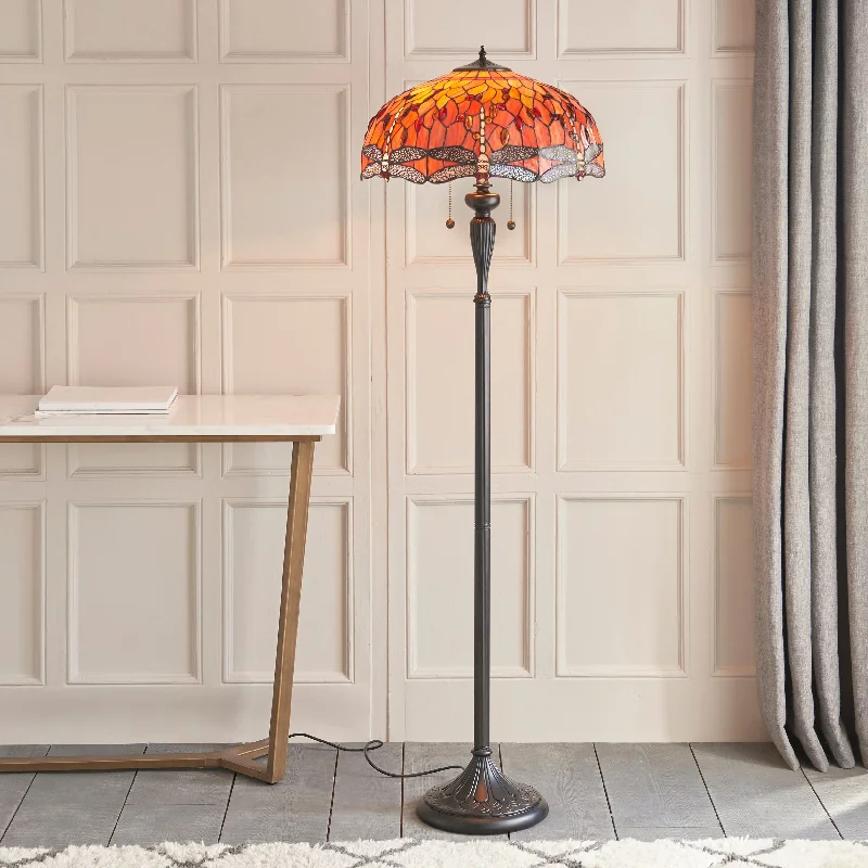 Wood Floor Lamp with Natural Grain for a Warm and Organic FeelTiffany Dragonfly Flame Floor Lamp Wood Floor Lamp with Natural Grain for a Warm and Organic FeelTiffany Dragonfly Flame Floor Lamp