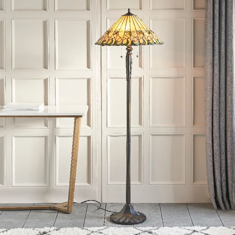 Glass Floor Lamp with Frosted Shades for Soft Diffused LightTiffany Jamelia Floor Lamp Glass Floor Lamp with Frosted Shades for Soft Diffused LightTiffany Jamelia Floor Lamp