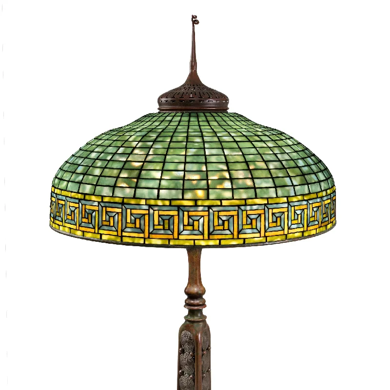 Fabric Floor Lamp with a Linen Shade for a Relaxed AestheticTiffany Studios New York "Greek Key" Floor Lamp