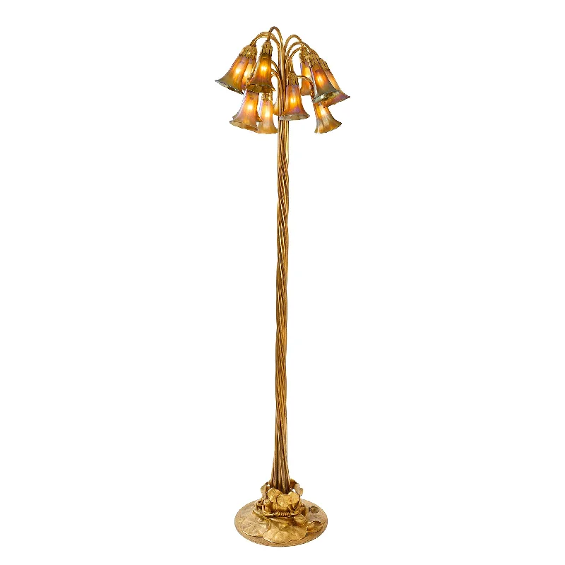 Adjustable Height Floor Lamp for Versatile Lighting NeedsTiffany Studios New York "Twelve Light Lily" Gilt Bronze Floor Lamp Adjustable Height Floor Lamp for Versatile Lighting NeedsTiffany Studios New York "Twelve Light Lily" Gilt Bronze Floor Lamp