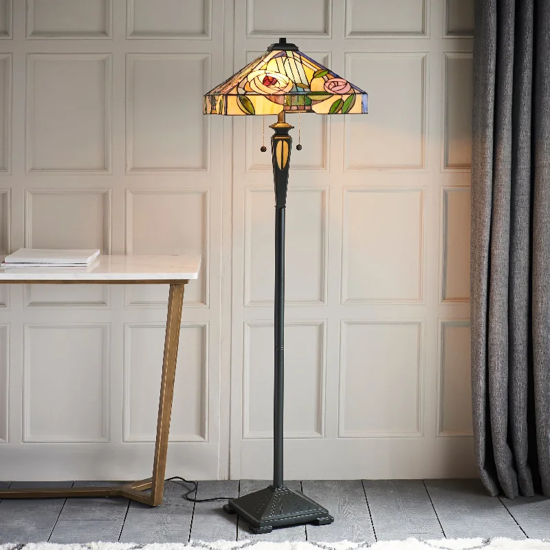 Rustic Farmhouse Style Floor Lamp for Cozy BedroomsTiffany Willow Floor Lamp