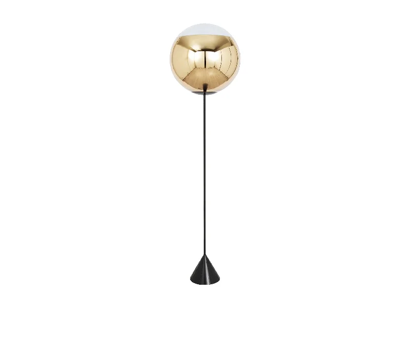 Glass Floor Lamp with Frosted Shades for Soft Diffused LightTom Dixon Mirror Ball Cone Slim Floor Lamp Gold Glass Floor Lamp with Frosted Shades for Soft Diffused LightTom Dixon Mirror Ball Cone Slim Floor Lamp Gold