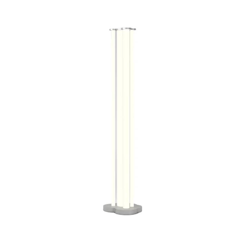 Glass Floor Lamp with Frosted Shades for Soft Diffused LightTubes Floor Lamp - Aluminium Glass Floor Lamp with Frosted Shades for Soft Diffused LightTubes Floor Lamp - Aluminium