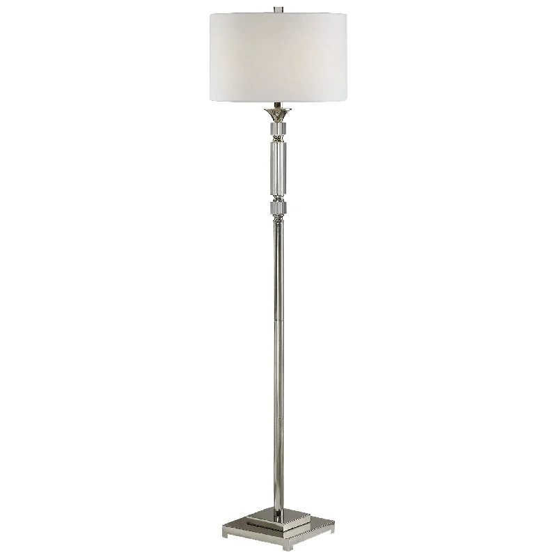 Fabric Floor Lamp with a Linen Shade for a Relaxed AestheticVolusia Nickel Floor Lamp Fabric Floor Lamp with a Linen Shade for a Relaxed AestheticVolusia Nickel Floor Lamp