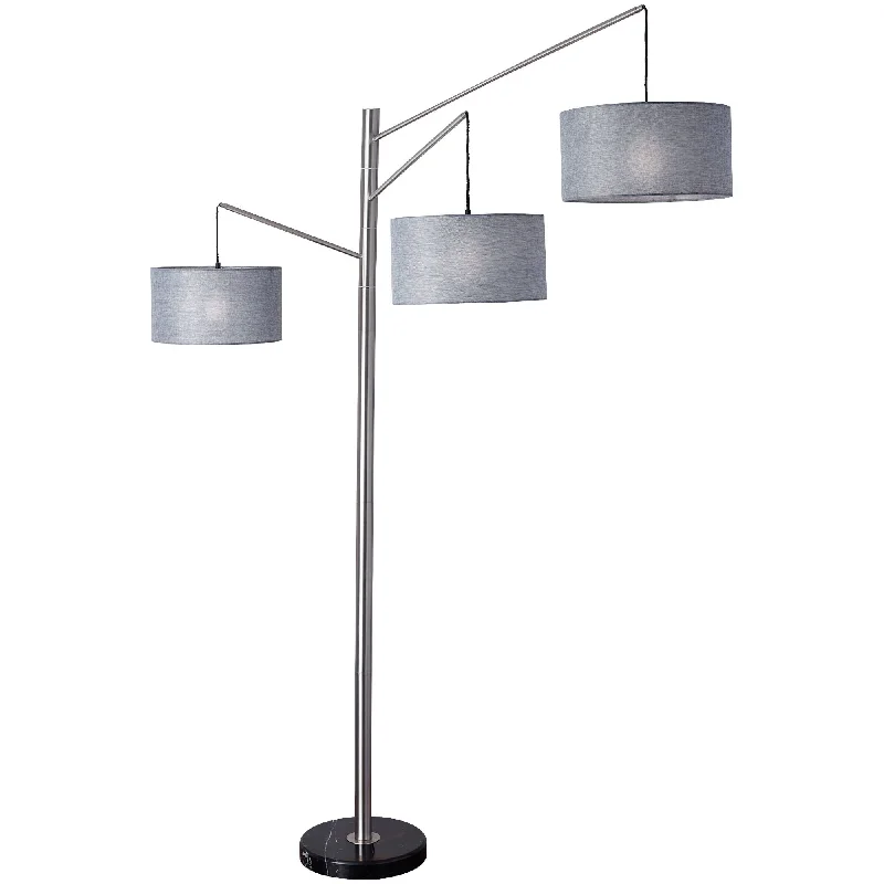 Glass Floor Lamp with Frosted Shades for Soft Diffused LightWellington Arc Floor Lamp