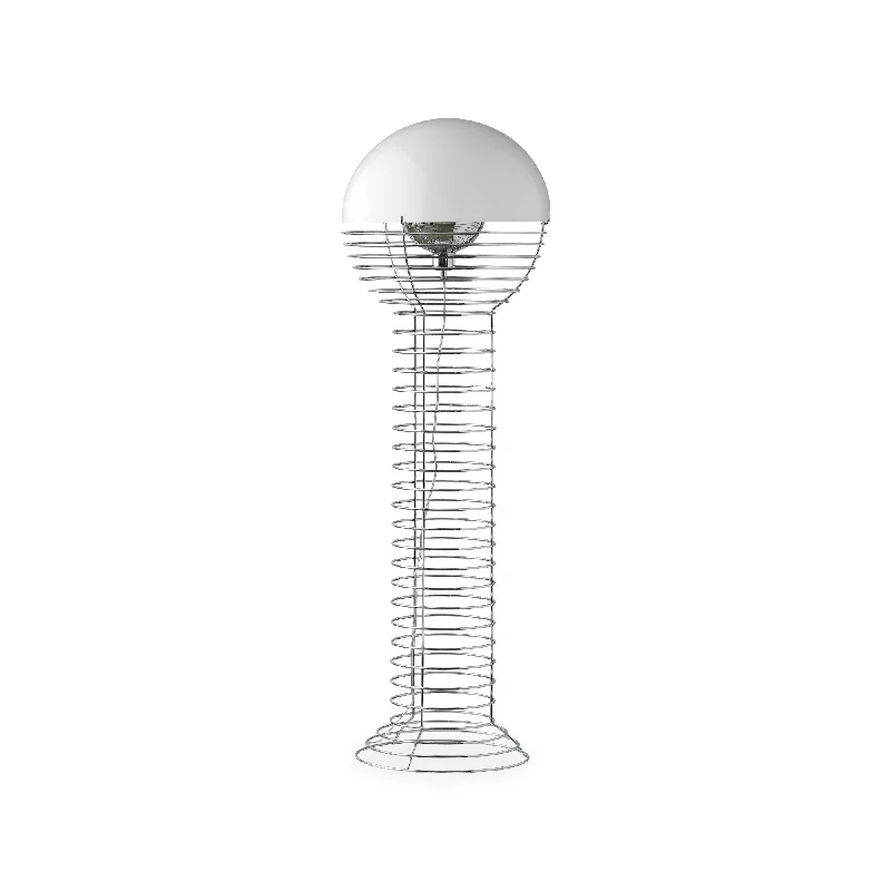 Wood Floor Lamp with Natural Grain for a Warm and Organic FeelWire 40 Floor Lamp - Chrome/White