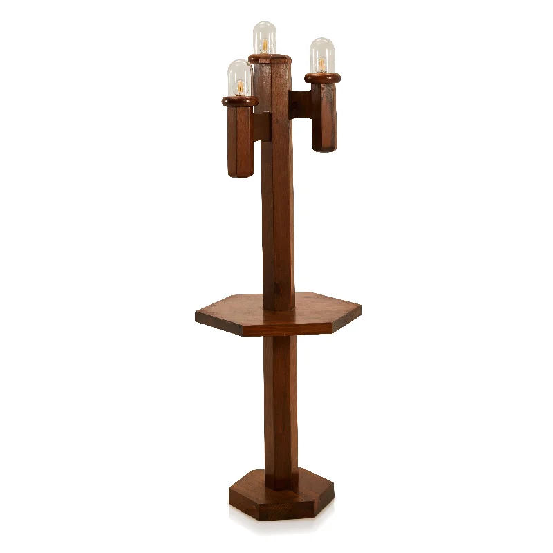 USB Charging Port Floor Lamp for Convenient Device ChargingWood Triple Bulb Floor Lamp & Side Table USB Charging Port Floor Lamp for Convenient Device ChargingWood Triple Bulb Floor Lamp & Side Table