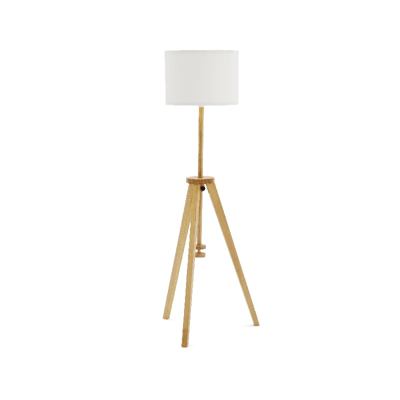Rustic Farmhouse Style Floor Lamp for Cozy BedroomsWooden Tripod Floor Lamp