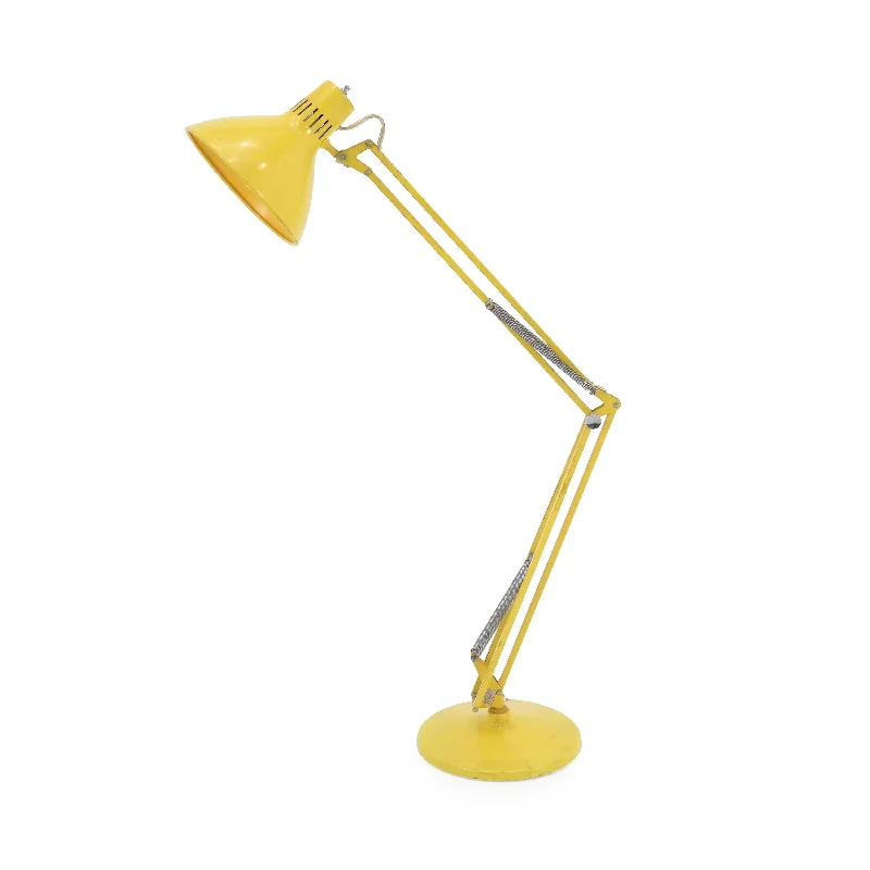Industrial Style Floor Lamp with Exposed Bulbs for Loft ApartmentsYellow Swing Arm Floor Lamp Industrial Style Floor Lamp with Exposed Bulbs for Loft ApartmentsYellow Swing Arm Floor Lamp