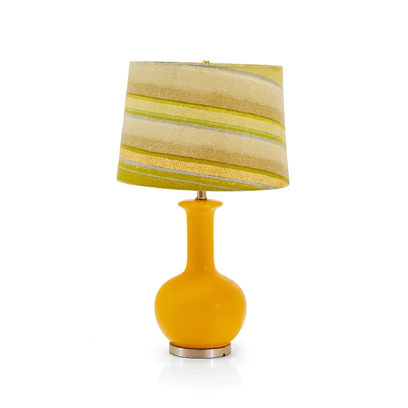 Marble Base Floor Lamp for a Touch of LuxuryYellow Table Lamp with Striped Green Shade Marble Base Floor Lamp for a Touch of LuxuryYellow Table Lamp with Striped Green Shade