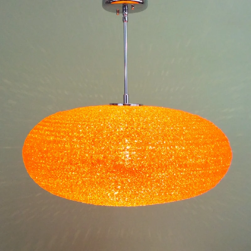 Metal Ceiling Lights in Brass, Copper, Stainless Steel, and Iron24" Spun Acrylic Ellipse Pendant