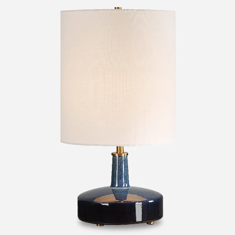 wooden table lamps with natural grain for a warm and organic feelAbyss Blue Table Lamp