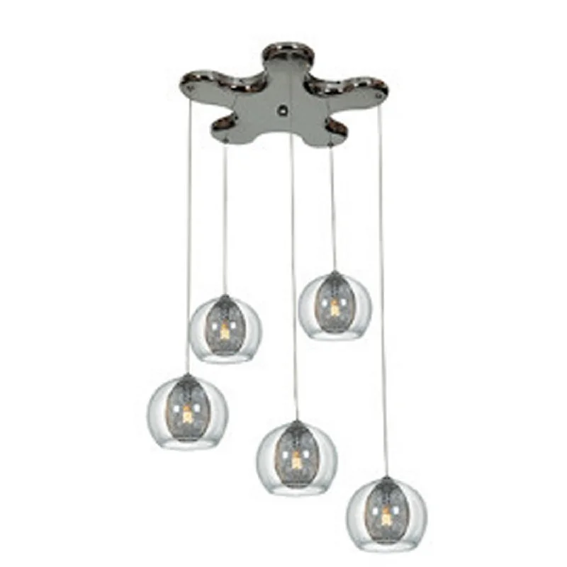 Steampunk Ceiling Lights with Gears, Cogs, and Brass AccentsFive Light Pendant