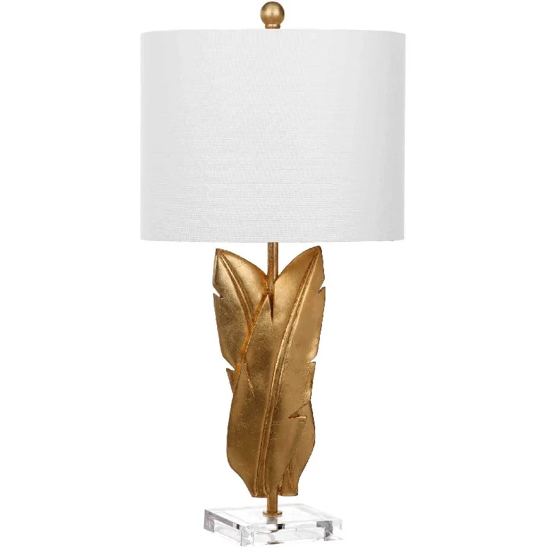 leather table lamps with a distressed texture for a rugged charmAerys Wings Table Lamp Gold (Set of 2)