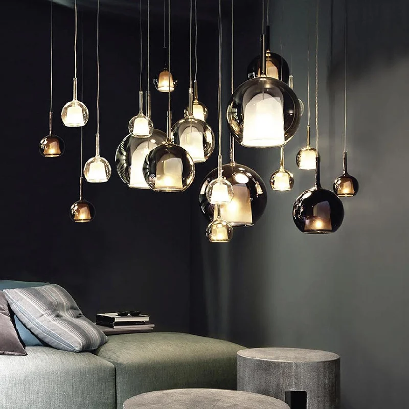 Metal Ceiling Lights in Brass, Copper, Stainless Steel, and IronANKUR PENTA GLO GLASS HANGING LIGHT